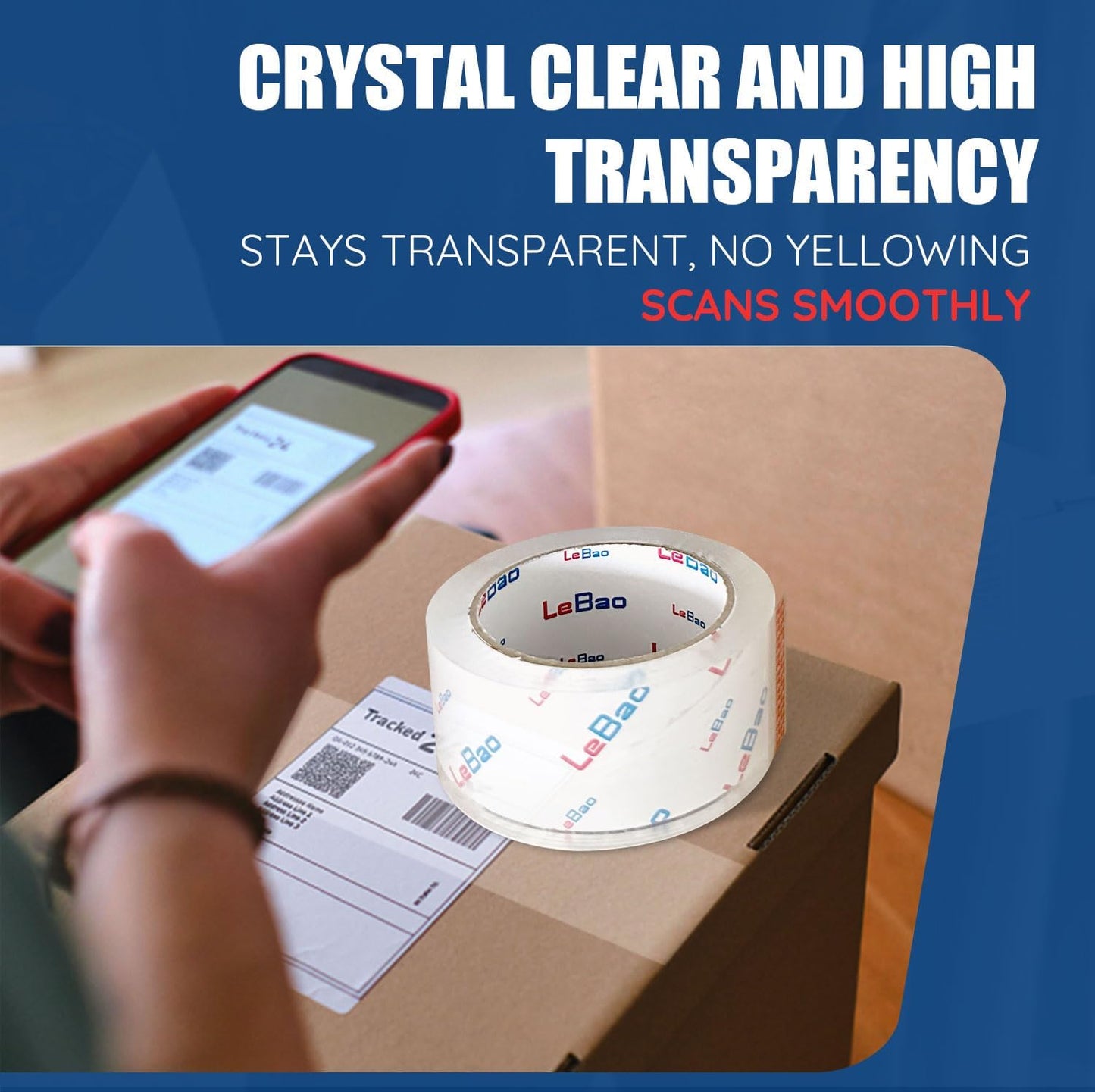 Heavy Duty Packing Tape for Moving Boxes - 1.88" x 360Yds (6 Rolls) Clear Moving Tape for Boxes, Secure Sealing for Cardboard, Bubble Wrap, Shipping Supplies (6, Packing Tape Refill)