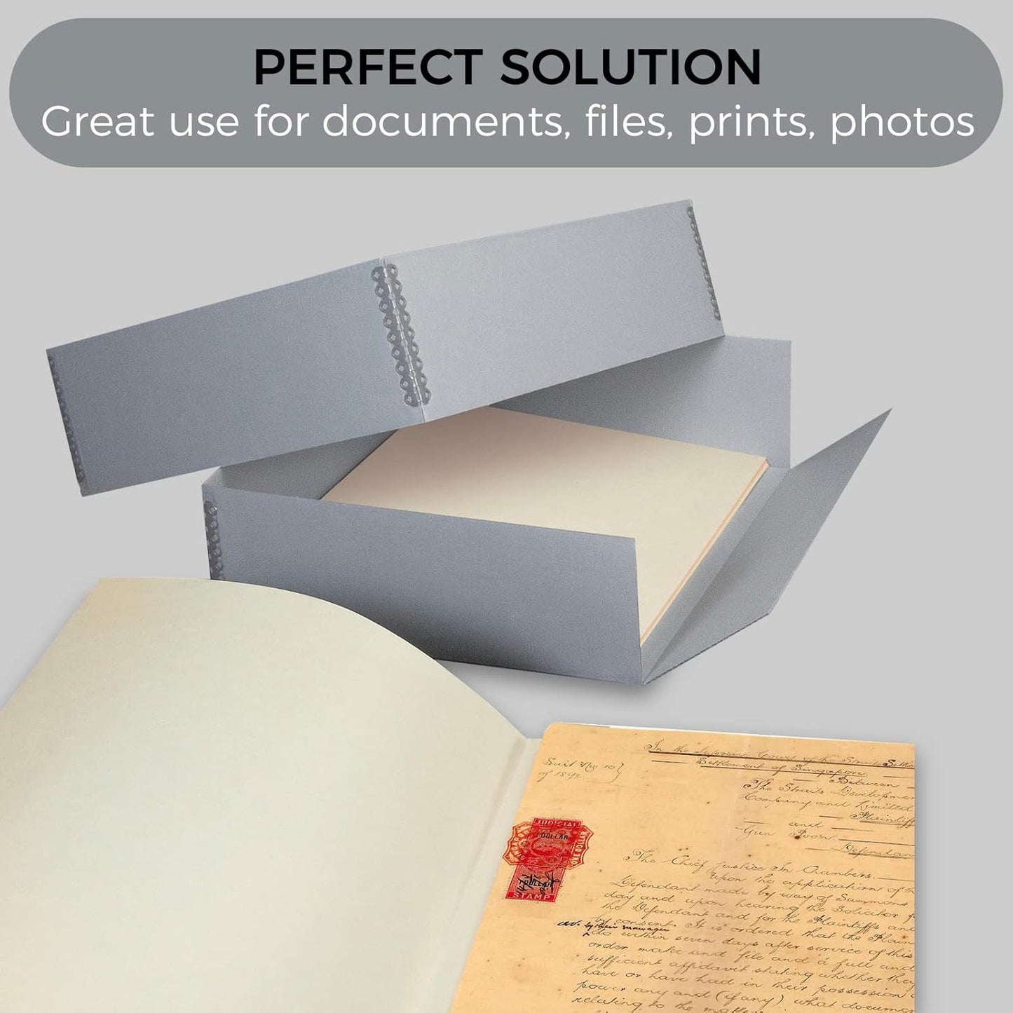 Lineco, Archival Storage Box, Museum Preservation Organizer with Drop Front Design, Acid-Free with Metal Edge, Preserves Picture Longevity, Photos, Documents, Crafts, DIY, 11x14