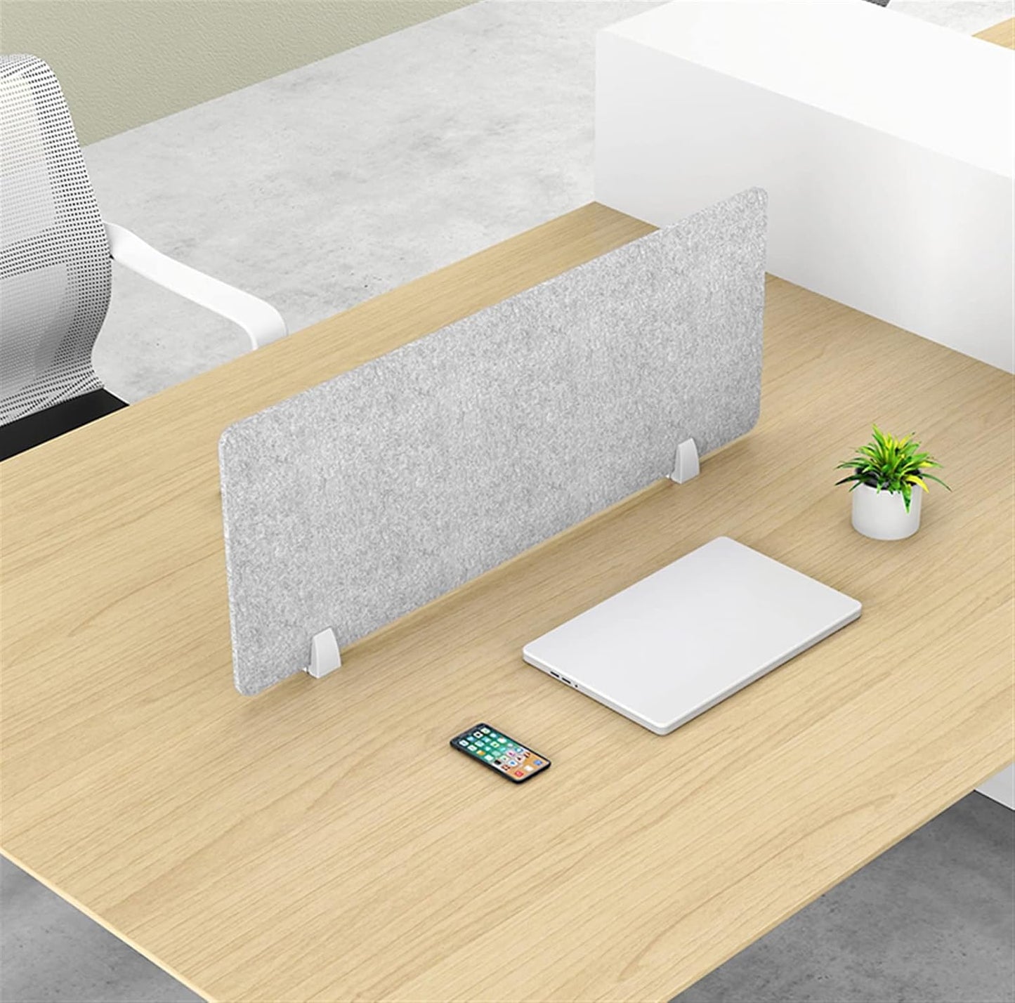Icegrey Acoustic Desk Divider Privacy Panel Removable Sound Absorbing Desk Partition Board with 2 Clips for Student Call Centers Offices Braries Classrooms Library, Brown Yellow, 39x11.7"