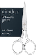 Gingher 4" Embroidery Scissors, Precision Craft Scissors, Hand-Tuned Blades & by Fiskars