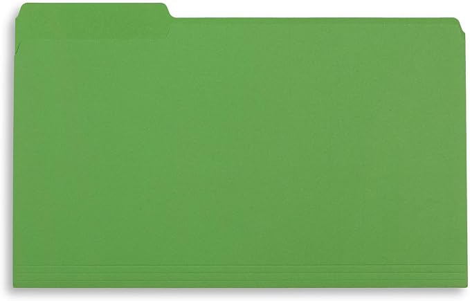 Blue Summit Supplies Green Legal File Folders, 1/3 Cut Tab, Legal Size - Image 4