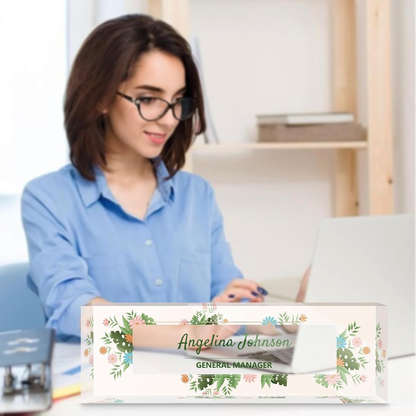 Personalized Name Plate for Desk, Custom Acrylic Desktop Accessories Office Decor for Women Men, Offices Gift for Coworkers Boss Teacher, Employee Appreciation Gifts