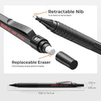 Nicpro 20PCS Black Metal Mechanical Pencil Set in Leather Case, Drafting Pencil - Image 3