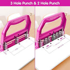 AFMAT 3 Hole Punch Heavy Duty, 9/32" Holes, 50-Sheet Hole Puncher 3 Ring - Image 3
