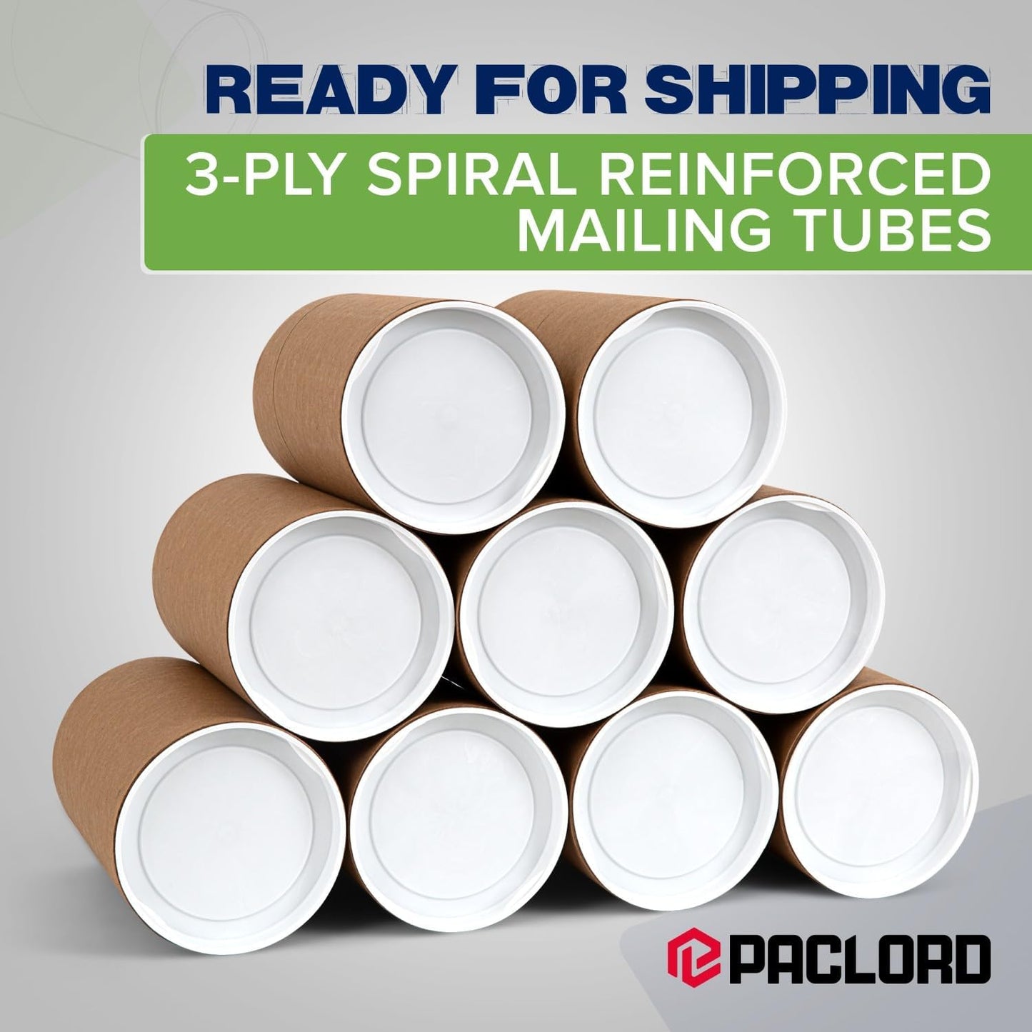 3" x 6" Reinforced Kraft Paper Mailing Tubes, Pack of 6 Tubes with 2 Caps Each – USPS Approved Poster Tube – Made in USA Cardboard Tube for Shipping and Storing Posters, Prints, Artwork, or Documents