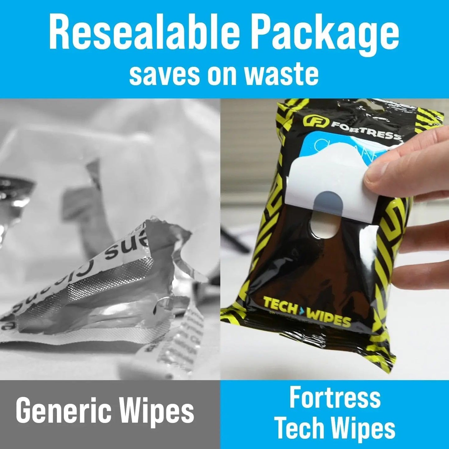 Fortress Electronic Wipes (25 ct, Pack of 24) To-Go Tech Wipes for Screens, Phones, Keyboards, TV Monitors, Computer Screens, and More [Travel Size] Skin-Safe