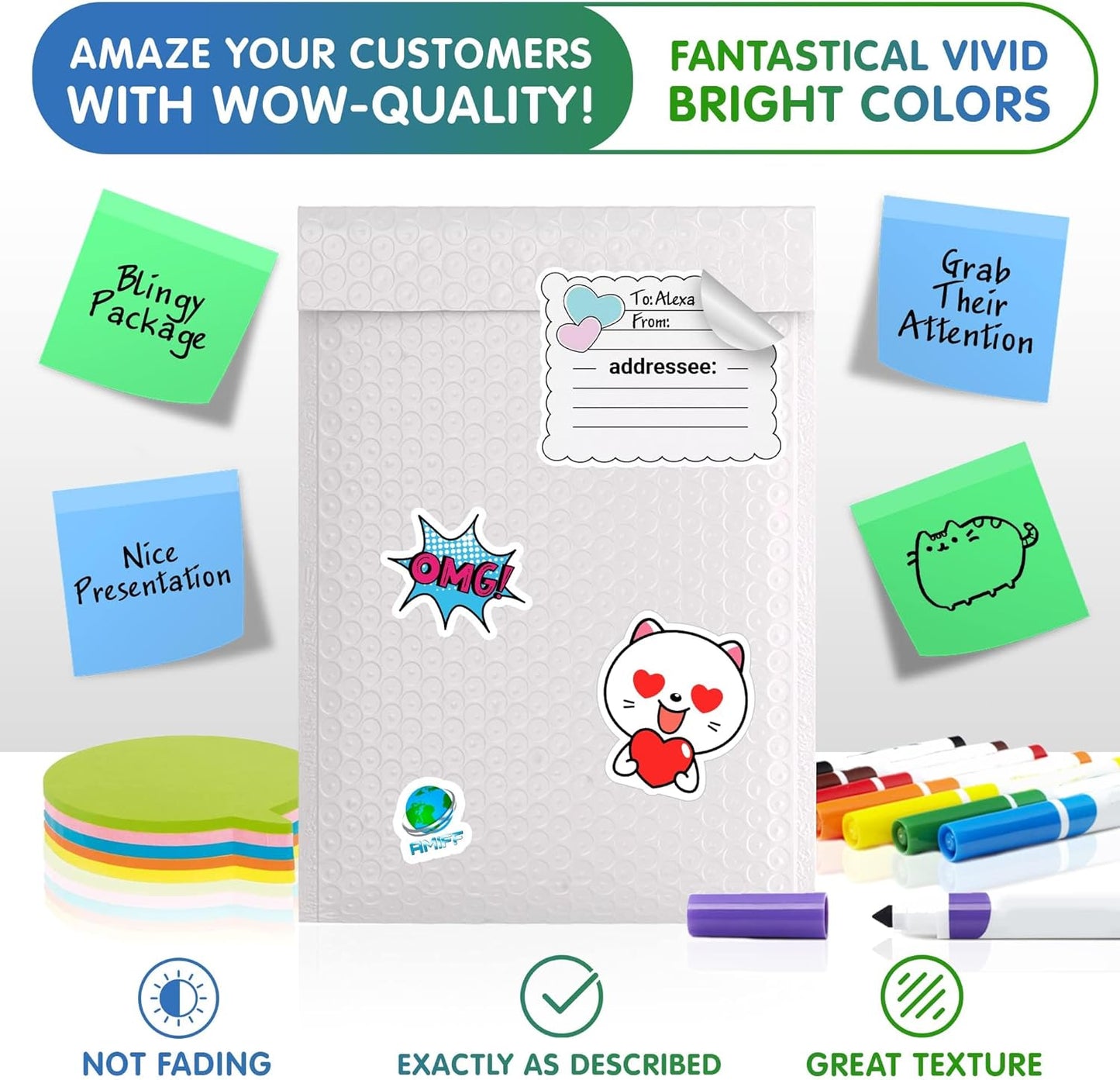 White Poly Bubble Mailers Self Seal, 5 x 9 Inch. Pack of 250 Bubble Packaging Envelopes for Shipping. Durable Padded Envelopes Waterproof. Self Seal Padded Mailers. Shipping Packages