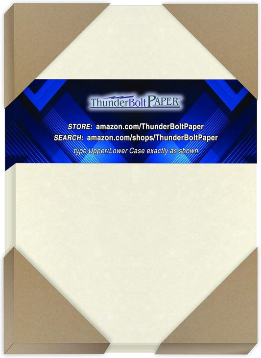 200 White Parchment 65lb Cover Weight Paper - 5" X 7" (5X7 Inches) Photo|Card|Frame Size - Printable Cardstock Colored Sheets Old Parchment Semblance