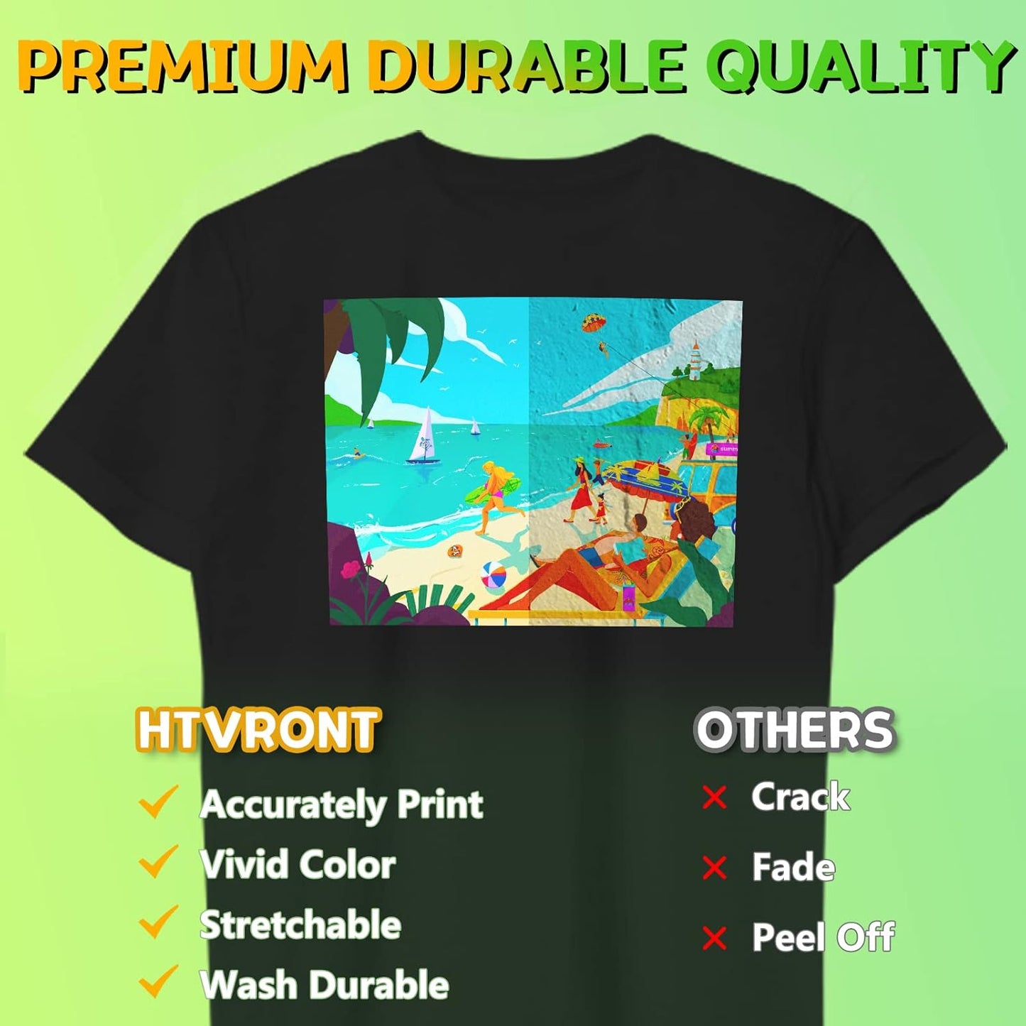 HTVRONT Heat Transfer Paper for Dark T Shirts -25 Sheets 8.5x11" Iron on Transfer Paper for Inkjet & Laser Printer, Stretchable & Durable Printable Heat Transfer Vinyl, Easy to Use