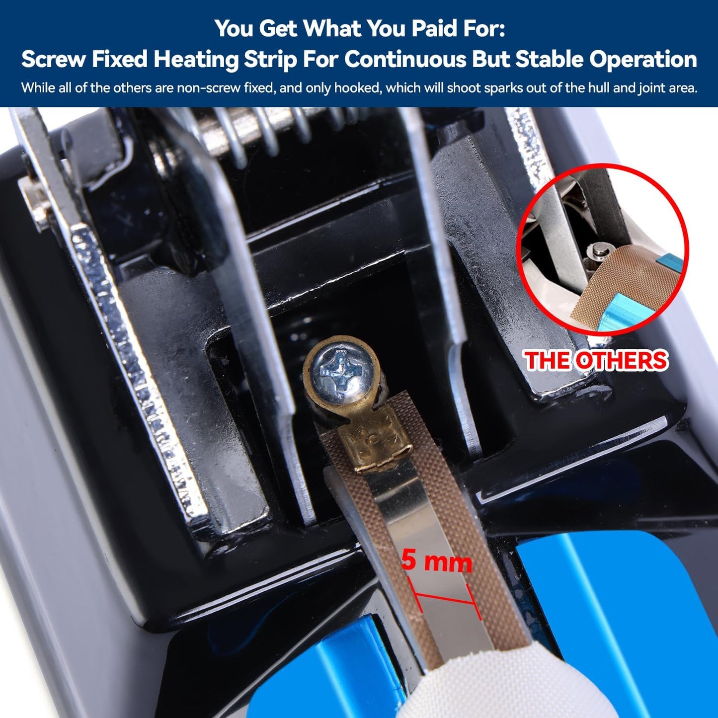 Sealer Pro, Patented 16inch Impulse Heat Bag Sealer, 5mm Sealing Width Poly Bag Seal Machine, 2 Replacement Kits 1 Extra Fuse Included, Black