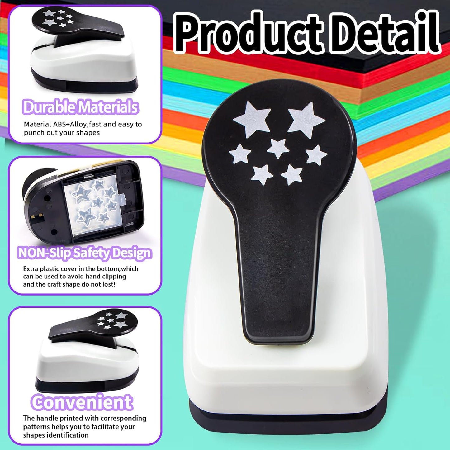 Star Hole Punch, Star Paper Punch, StarPunches, Shape Hole Punches, Stars Craft Puncher, Paper Shape Puncher, PaperPunchers for Crafting Shapes, Stars Lever Punchers for Scrapbooks