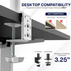 VIVO Dual Ultrawide Monitor Desk Mount, Heavy Duty Fully Adjustable Steel Stand - Image 6