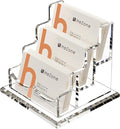 HeZone Business Card Holder for Desk 3 Slots 3 Tier, Cards Organizer for Women by HeZone