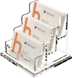 HeZone Business Card Holder for Desk 3 Slots 3 Tier, Cards Organizer for Women by HeZone