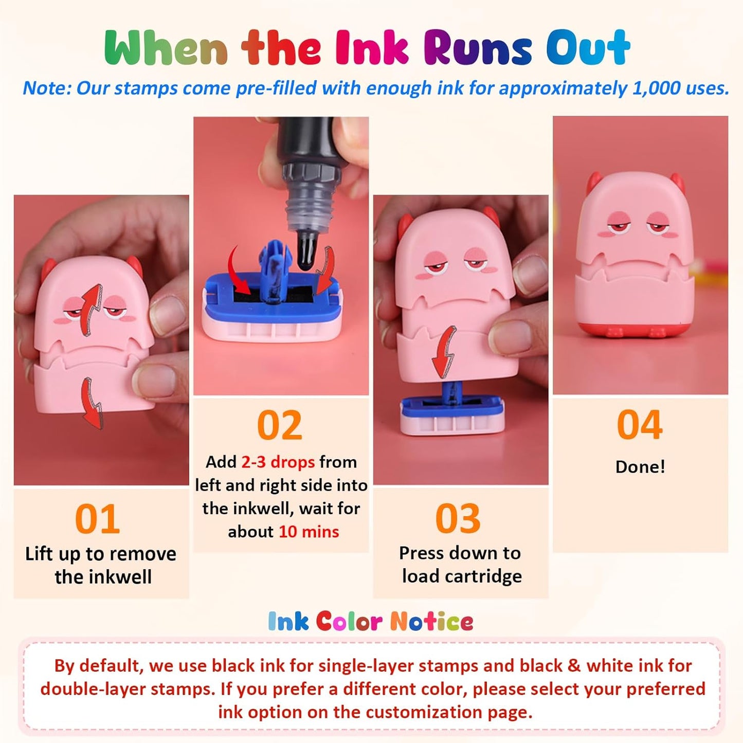 Personalized Name Stamp for Clothing Kids Waterproof Childrens Name Stamp for Clothes Stamp for Children (Single Color)