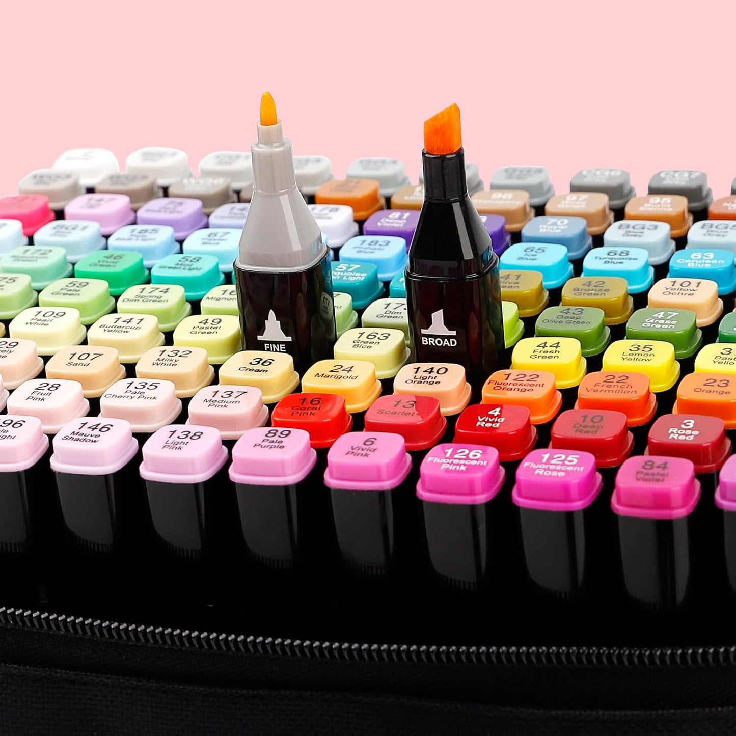 168 Colors Alcohol Markers Brush Tip Dual Tip Art Markers for Kids Marker Pens with Pen Holder and Carry Bag for Adult Coloring Painting Supplies Perfect for Painting, Coloring, Sketching and Drawing