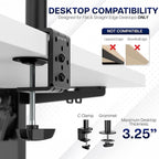VIVO Dual Monitor Desk Mount, Heavy Duty Fully Adjustable Stand, Fits 2 LCD LED - Image 6