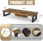 WESTREE Dual Monitor Stand Riser, Wood and Steel Monitor Stand Riser, Computer - Image 7