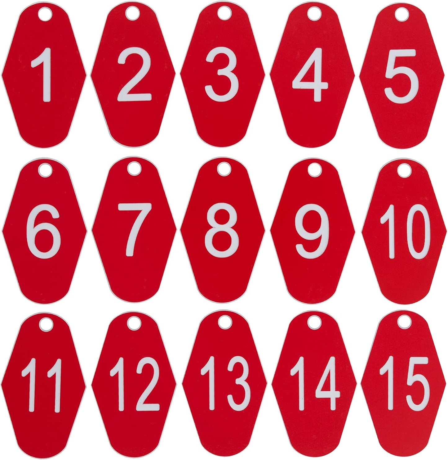 StayMax ABS Plastic Motel Hotel Room Number Tag (1-25, Red)