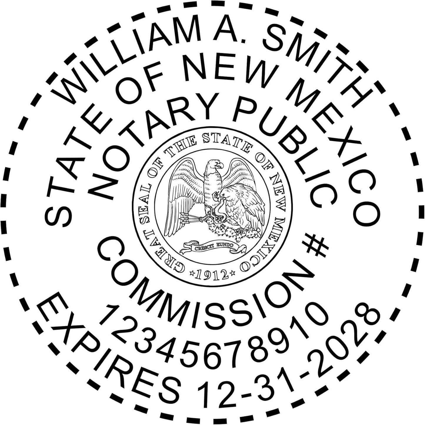 New Mexico Round Notary Embosser | Official State Embosser | Official Seals | Meets State Specifications (New Mexico, Round Embosser)
