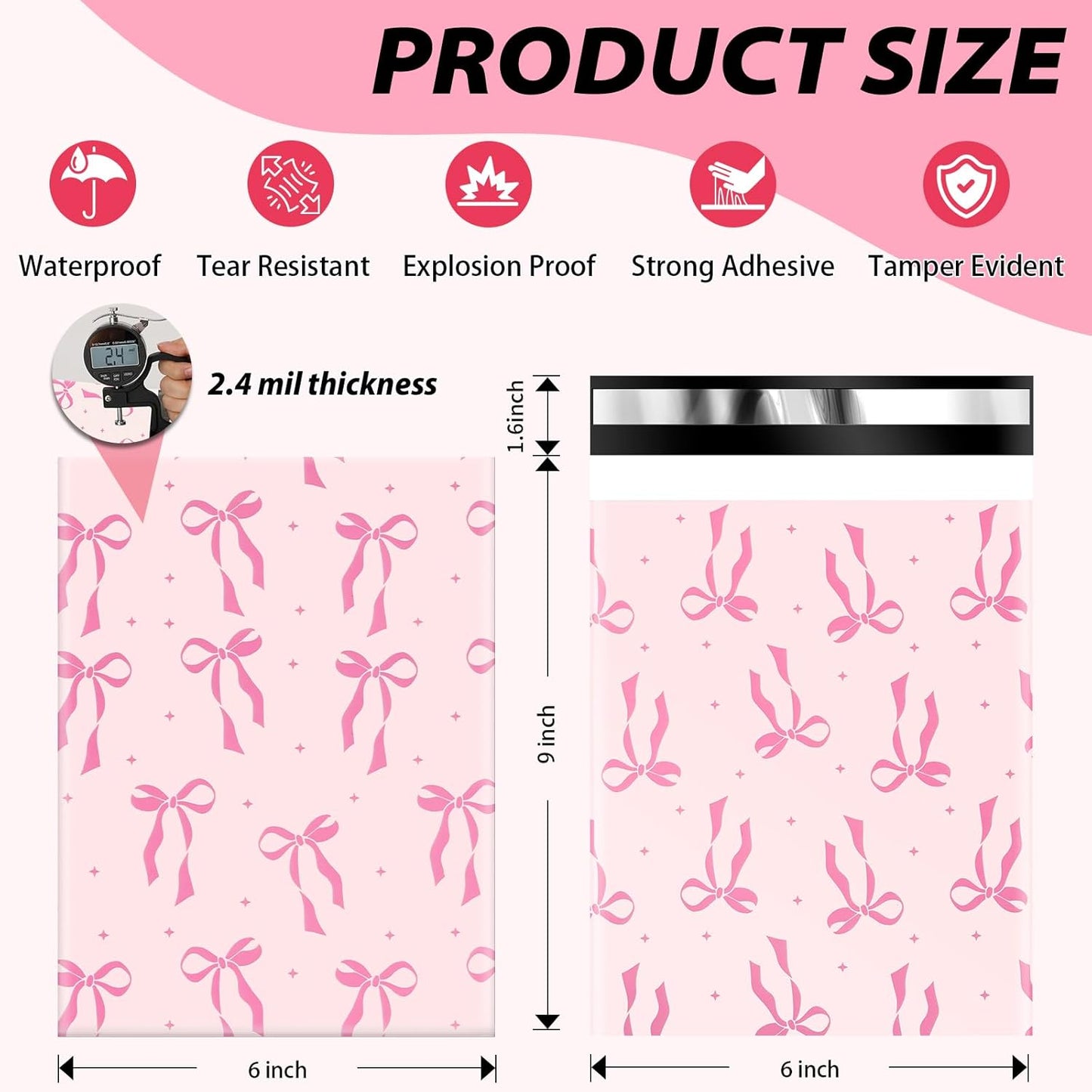 Oududianzi Small Poly Mailers 6x9, 100PCS Shipping Bags, Self Seal Mailers Poly Bags, Mailing Envelopes Bulk, Polymailer Packaging Bags for Small Bussiness