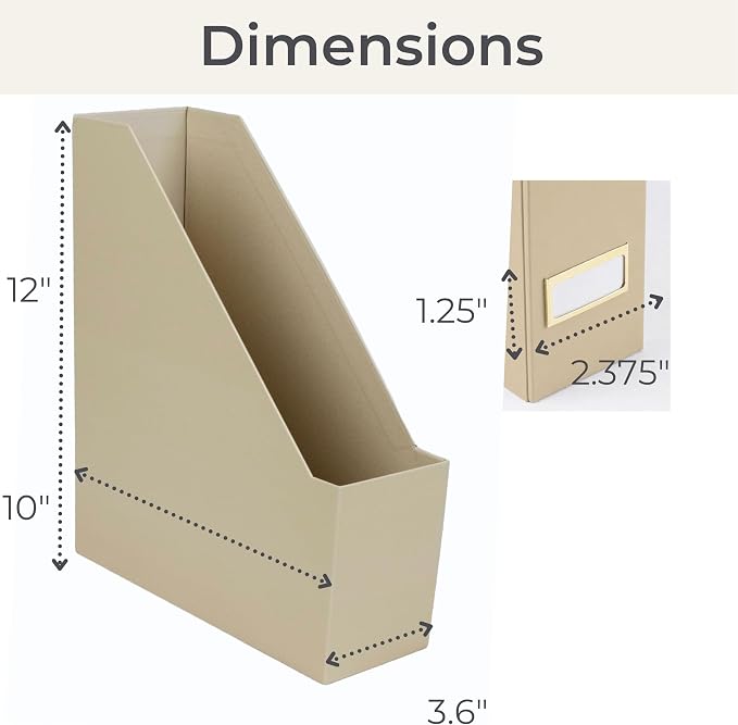 BLU MONACO | Set of 6 Foldable Taupe Magazine File Holders - Image 8