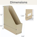BLU MONACO | Set of 6 Foldable Taupe Magazine File Holders - Image 8