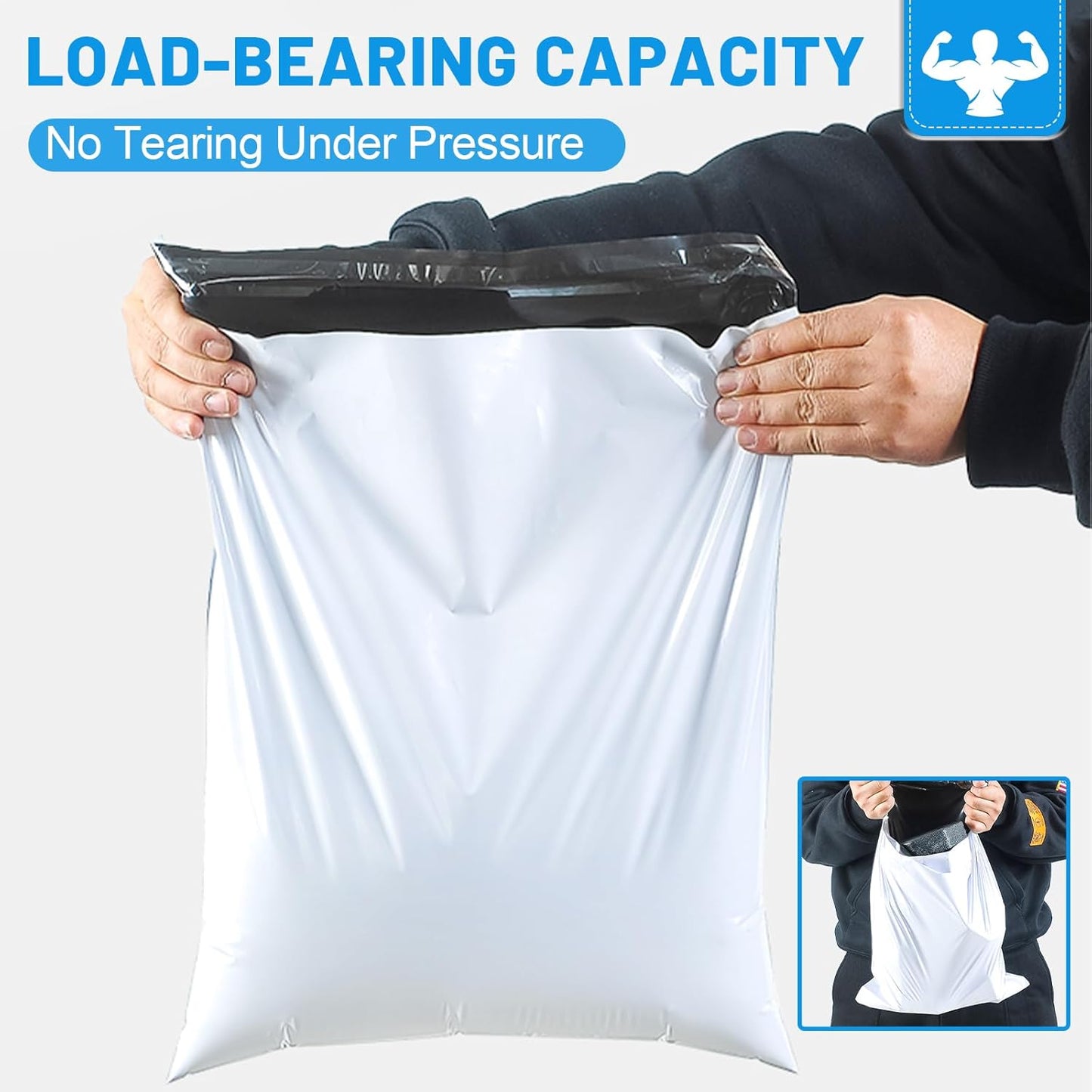 Poly Mailers Shipping Bags 12 x 15.5 inch 200 Pack Packaging Clothes Polymailers Envelopes Mailing Mailer Package Polymailer Small Business Supplies Clothing Bag Polybags Packing White