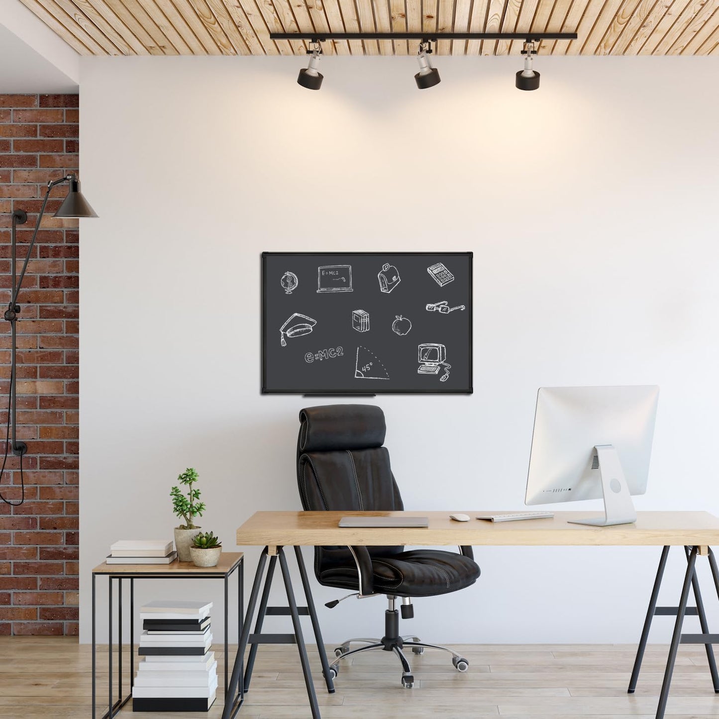 XBoard Magnetic Chalkboard Blackboard 36 x 24, Chalkboard Signs with Black Aluminium Frame, Pin Collections
