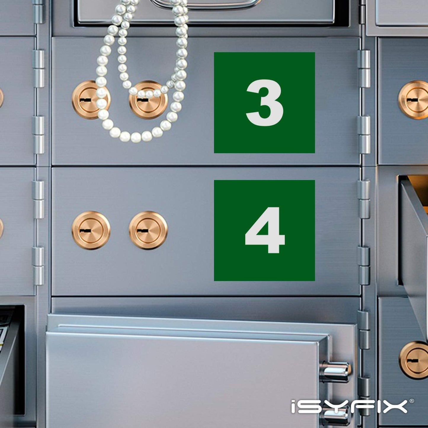 iSYFIX Green Consecutive Number Stickers – 1 to 100, 3-inch, 1 Set – Vinyl Self Adhesive Premium Decal, Ideal for Inventory, Storage, Organizing, Boxes, Bins, Toolbox, Lockers & More, Indoor/Outdoor