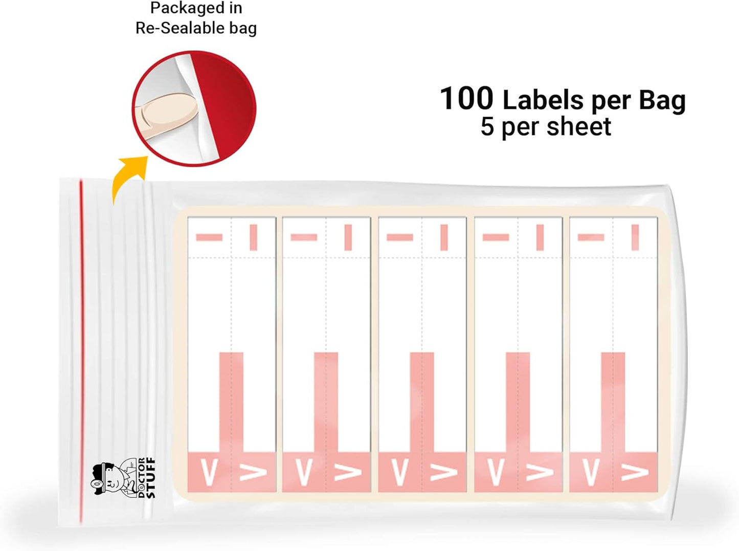 Doctor Stuff - File Folder Labels, Alphabet Letters, I/V, Compatible with Smead NCC - SNCC Series Alpha Stickers Pink, 1-5/32" x 3-5/8, 100/Package