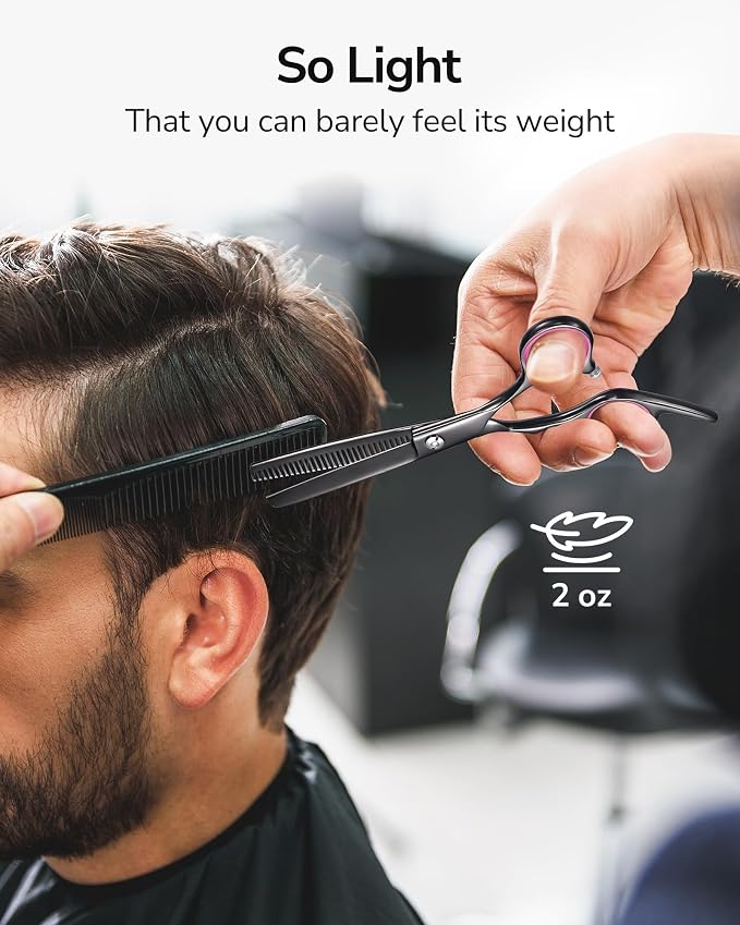 ULG Hair Cutting Scissors Thinning Shears Kit Professional Barber Hairdressing - Image 5