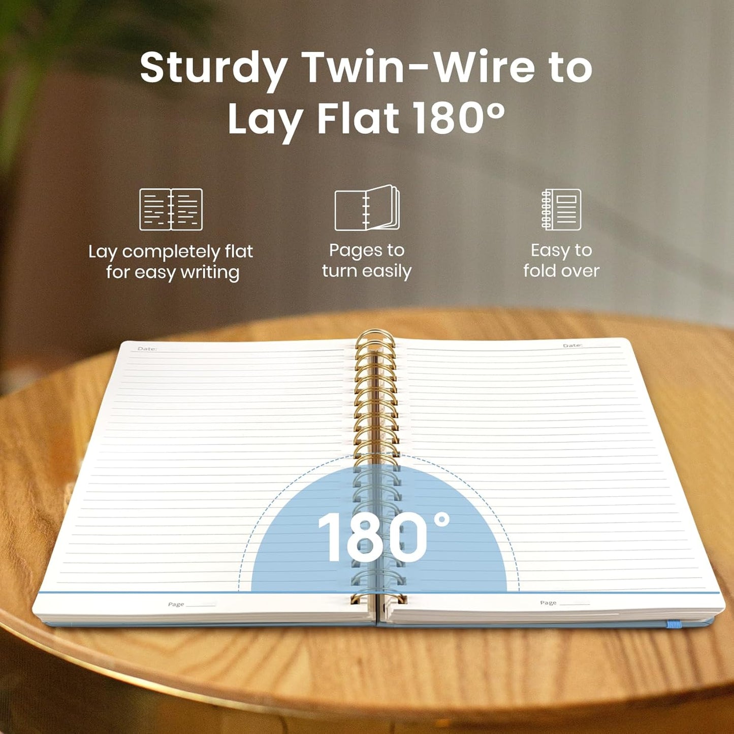 Lined Spiral Notebook Journal for Work, 300 Pages Thick B5 (7.1"x10") College Ruled Journal for Women & Writing, Hardcover Notebook for Note Taking, Perfect for Office Home School, Perfect for Office Home School, Blue