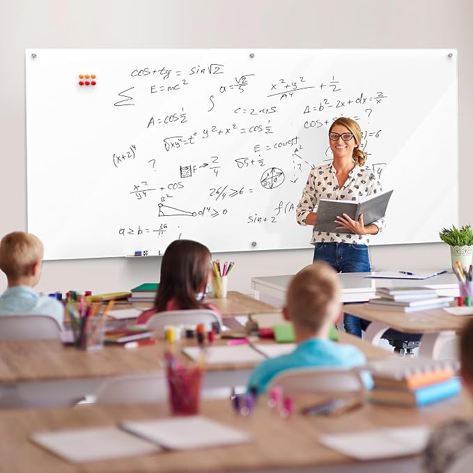 MaxGear Glass Whiteboard Wall Mounted, Frameless Magnetic Dry Erase Board - Image 8