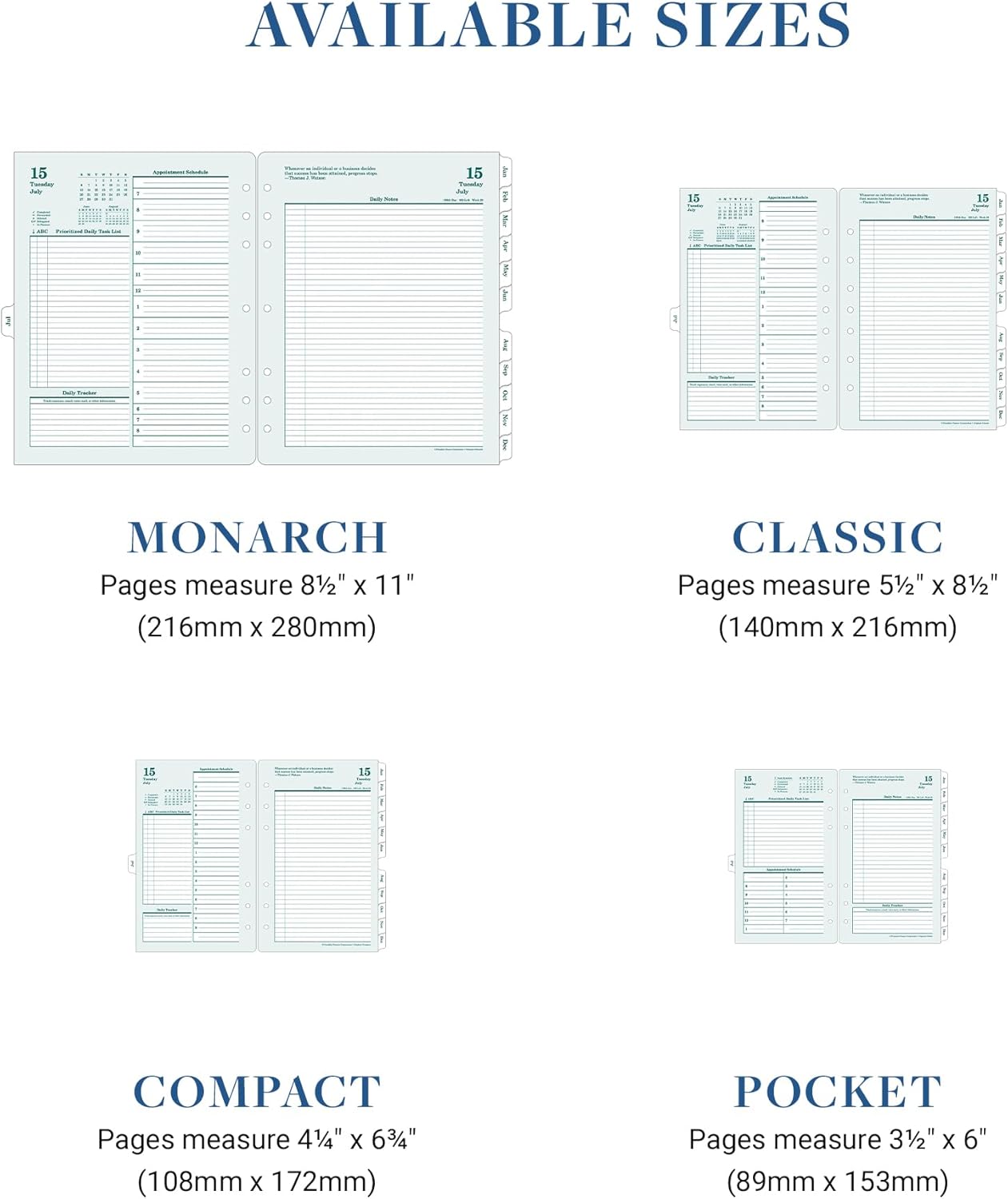 FranklinCovey - Original Two Page Per Day Ring-Bound Planner (Compact, Jul 2025 - Jun 2026)