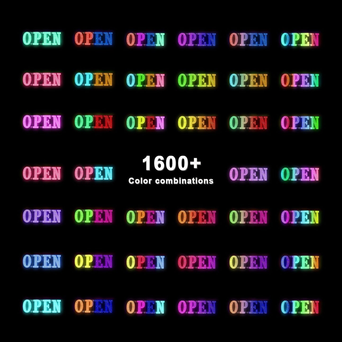 LED Open Signs for Buiness, 48"x16"Large Open Light Up Signs with Remote Controls, Smart App, DIY Editor Colours Sign Flashing Light for Storefront Window Bar Salon Cafes Retail Shops