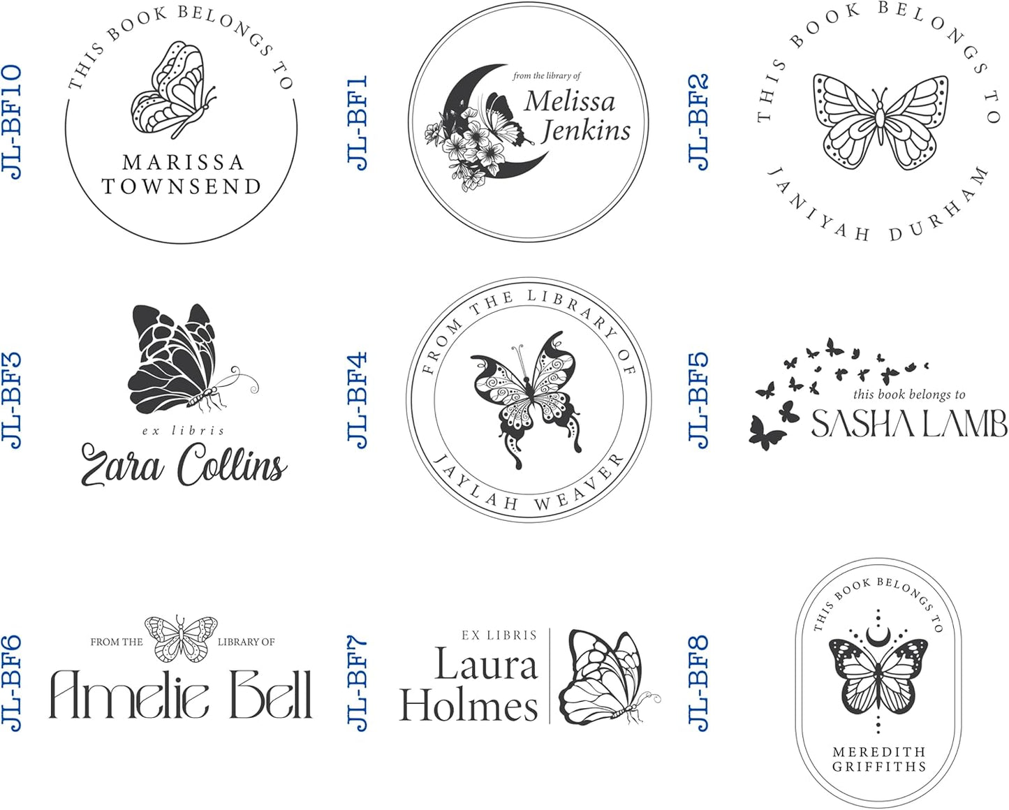 Personalized Library Book Stamp with Beautiful Butterfly Theme - Custom Embosser for Exquisite Ex Libris Imprints - Embossing Stamp - Personalized Book Embosser - Custom embossers (1 5/8” x 1 5/8”)