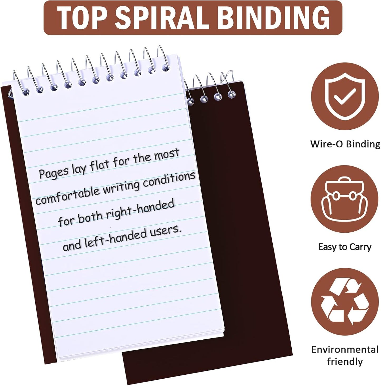 Teling 50 Pieces Spiral Memo Pads Bulk 3 x 5 Inch Small Note Pads Top Bound Lined College Ruled Paper Mini Notepad Pocket Spiral Notebooks for School Office Home Supplies, 75 Sheets (Retro Colors)