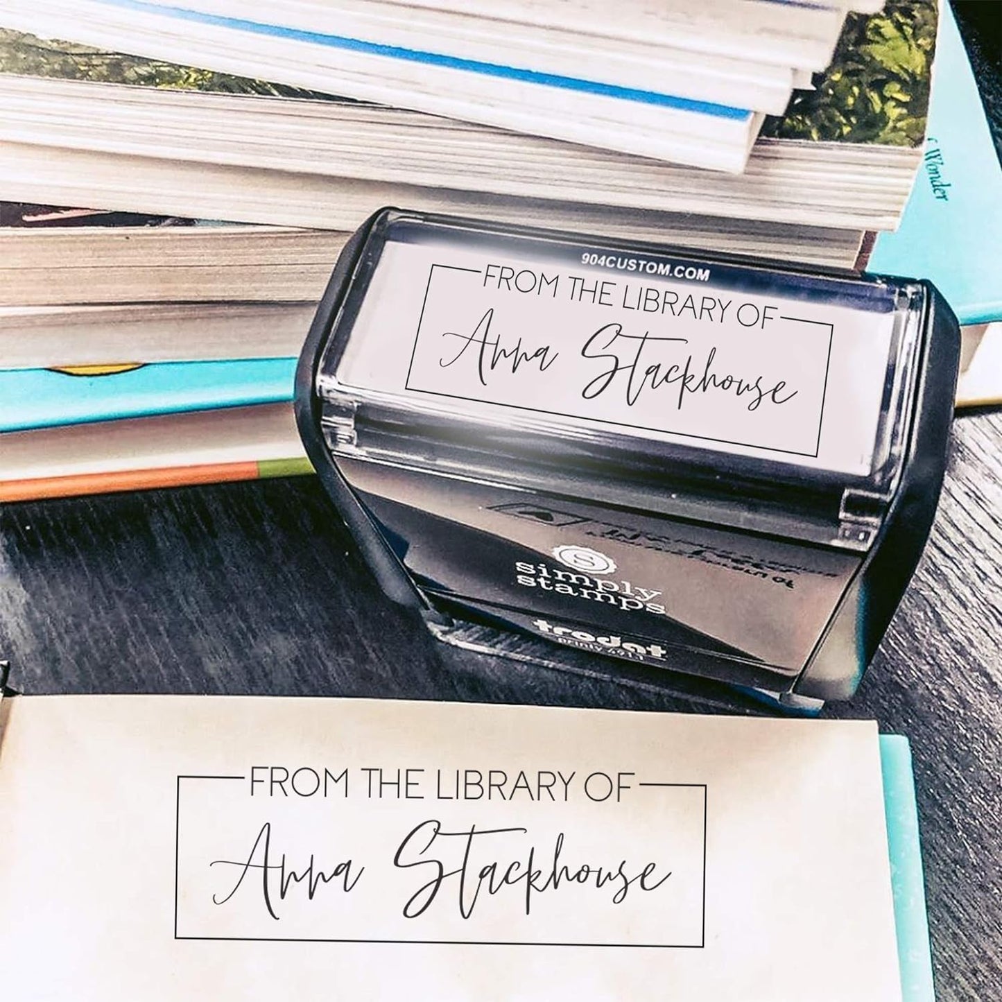 Custom Self-Inking Stamp | 49 Designs | Fun Phrases | Grading Made Easy | Classroom, Library Book Stamps (from The Library of Fancy, Xtra Large)