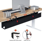 Univivi No Drill Under Desk Cable Management Tray, Clamp/Screw Mount Desk Cable - Image 3