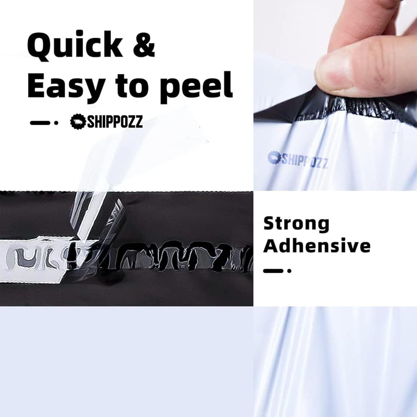 14.5 x 19 200pcs Shippozz Poly Mailers – Durable Shipping Envelopes with Strong Adhesive Seal, Waterproof and Tear-Resistant Design – Ideal for Clothing, Books, and Accessories