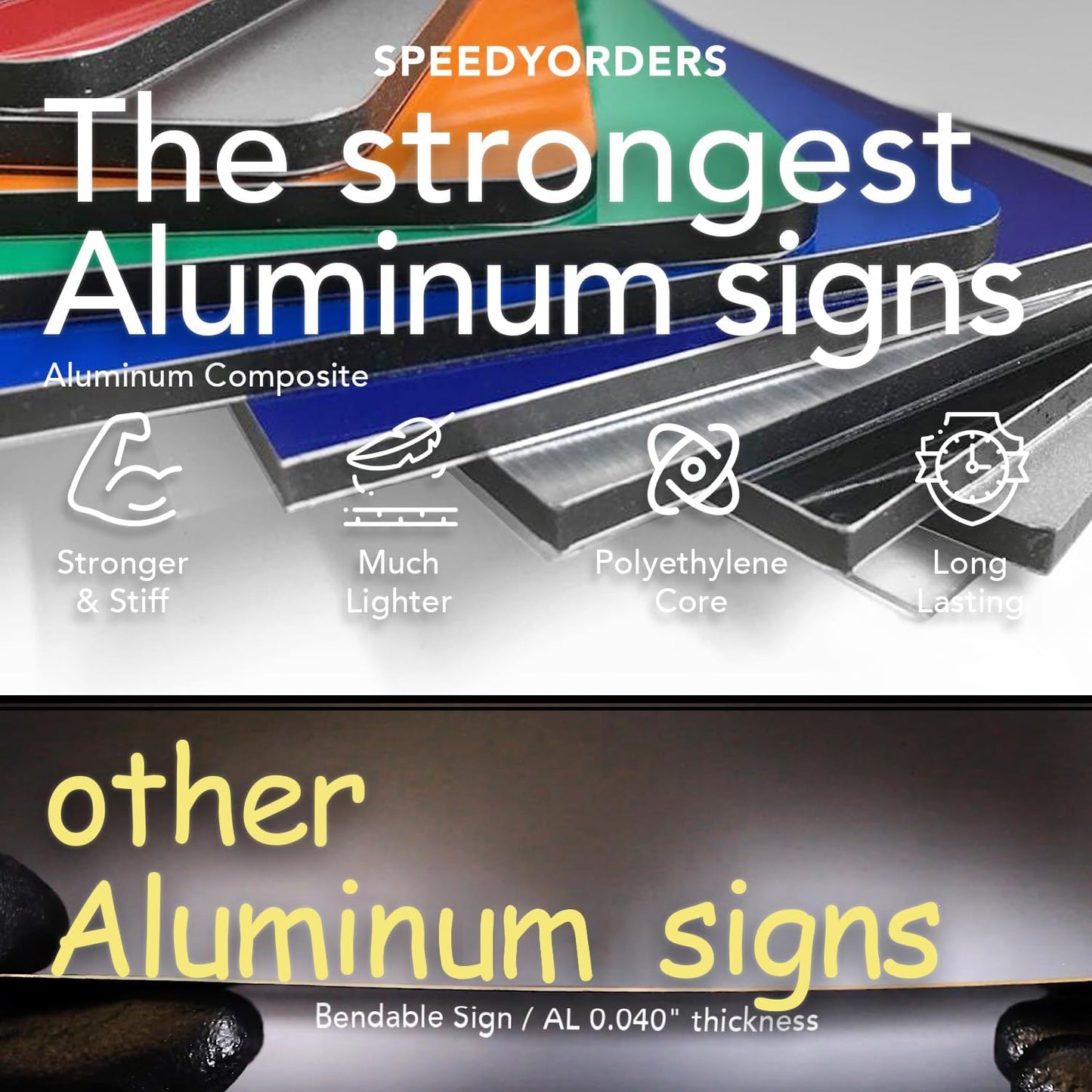 Custom Outdoor Metal Sign - Personalized Aluminum Safety and Business Signs, Waterproof (Black Background, White Aluminum, 36x24 In)