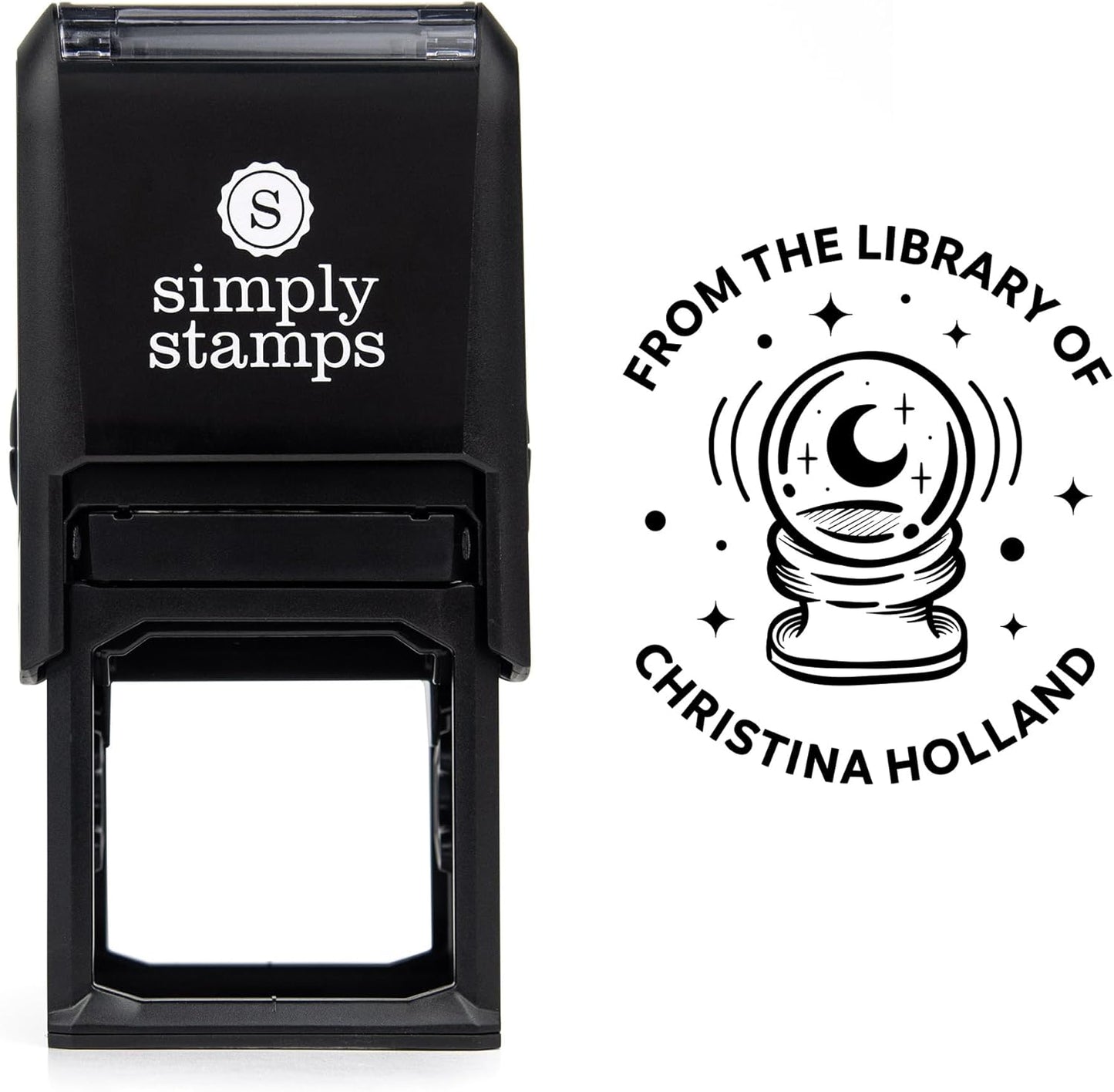 from The Library of Embossers & Stamps for Fantasy Book Readers | Custom Embosser | Custom Stamp | Ex Libris | Elevate Your Fantasy Collection of Stories and Novels (Design 3, Self-Inking Stamp)