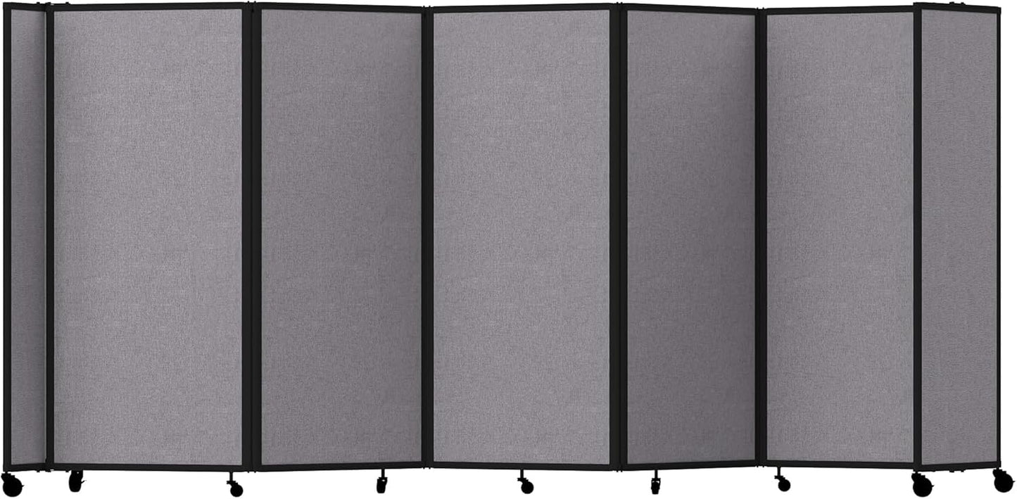 Versare Room Divider 360 Portable Wall Partition | Folding Panels | Large Freestanding Divider | Locking Wheels | Temporary Room Separator