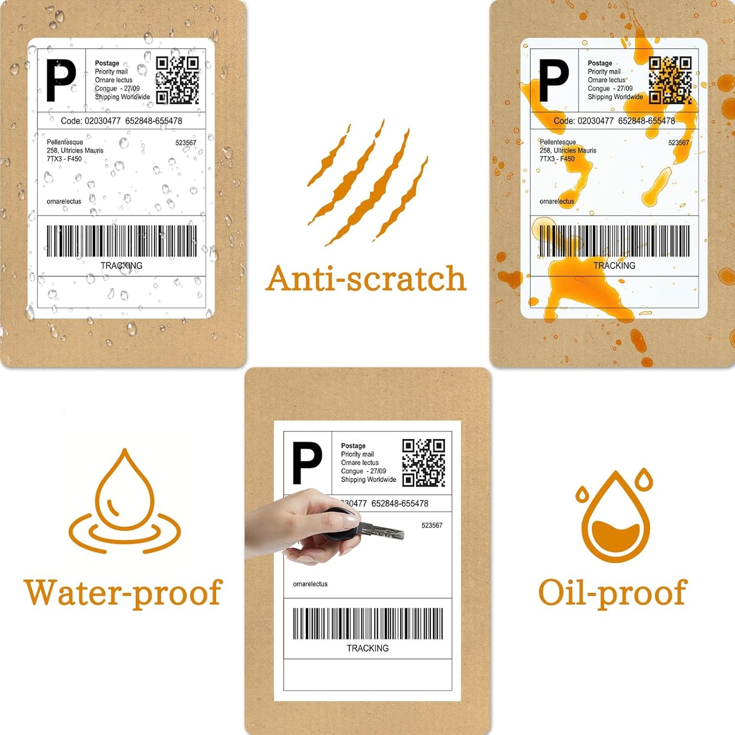 4 x 6 Fanfold Thermal Shipping Labels, 100 Laels Thermal Shipping Labels for FedEx Shipping Label, Compatible with JADENS,iDPRT, Munbyn Printers.