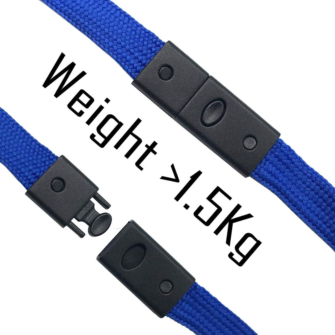 Safety Lanyards Premium Breakaway Blue Lanyard Comfortable Neck Straps Lanyards Swivel J Hook for ID Badges 50 Pack