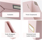 BLU MONACO | Cardboard Magazine File Holder Set of 6 Pink | Vertical Magazine - Image 8