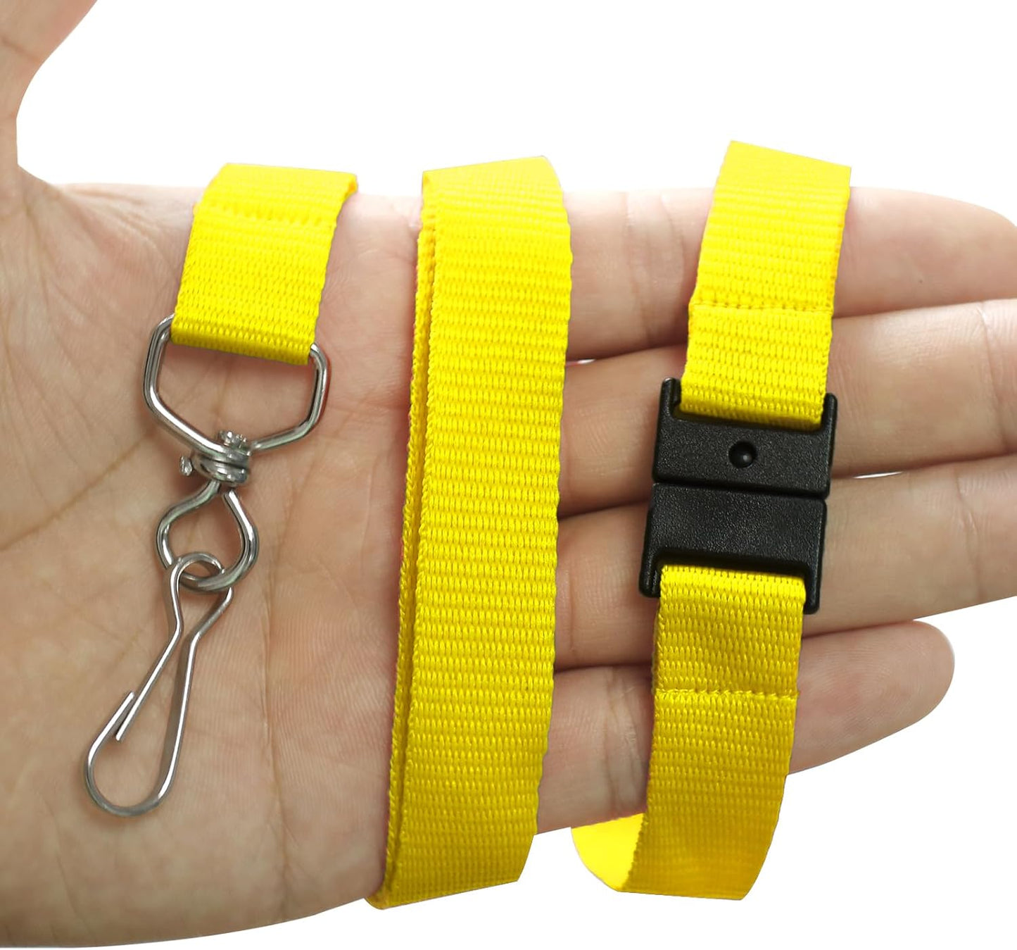 33 Pcs Breakaway Lanyards with Swivel J Hook Premium Bulk Flat Safety Lanyards for ID Badges, Schools, Students, Coaches, Festivals, Volunteers and Team Activities (Yellow)