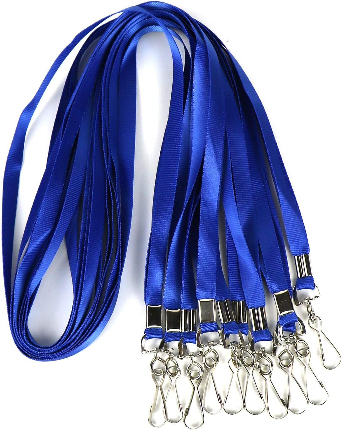 Bulk Lanyards Premium Cruise Lanyard Nylon Badge Lanyards for Id Holder Perfect for Office, Kids, Teachers (Blue, 100Pack)