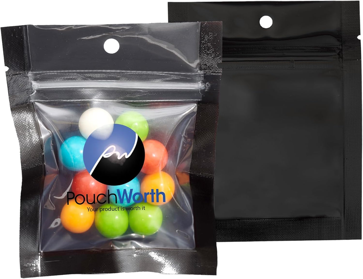 100 Pack 3.5"x4.5" Mylar Clear/Black Nylon Resealable Flat Bags Heat Seal Zipper Lock Reusable Storage Pouches for Zip Food Storage Lock Packaging with Tear Notches